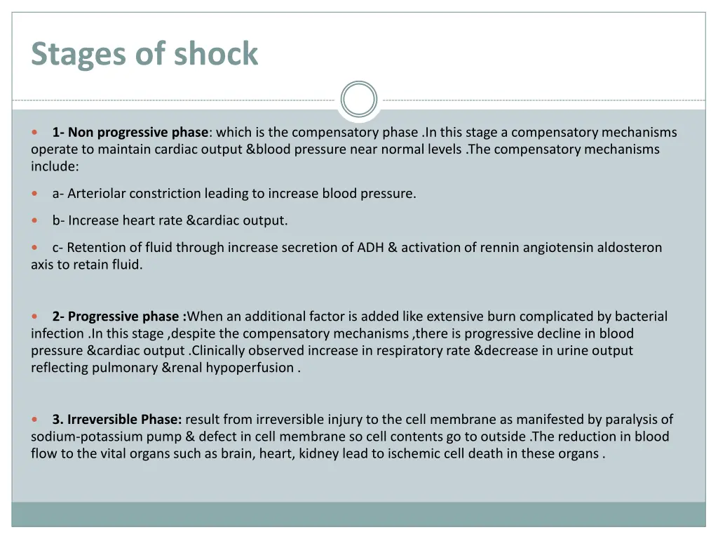 stages of shock