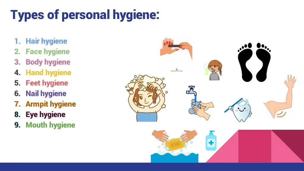 types of personal hygiene