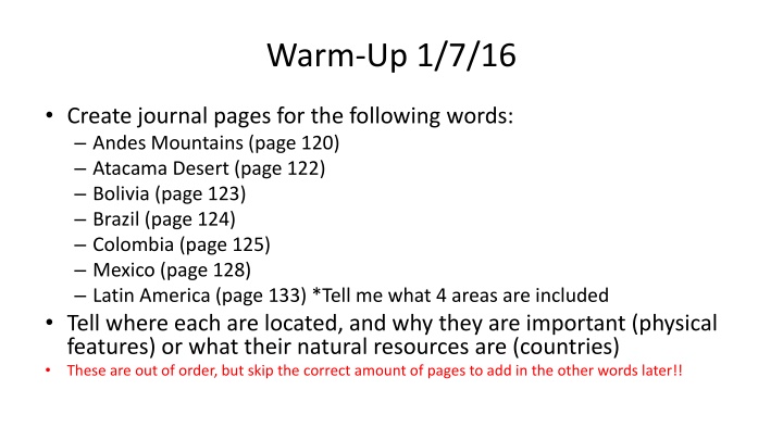 warm up 1 7 16