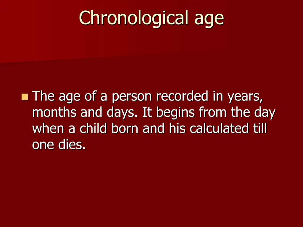 chronological age