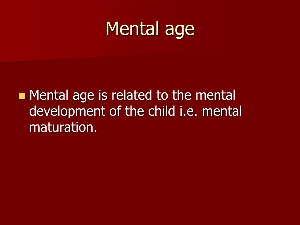 mental age