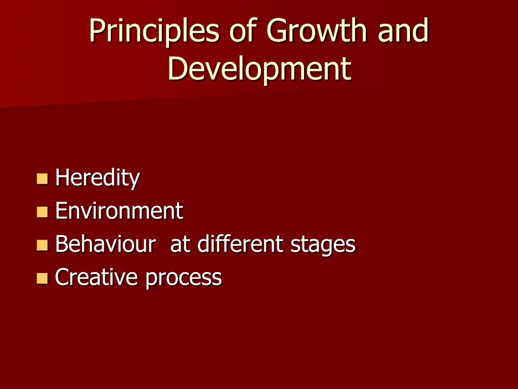 principles of growth and development