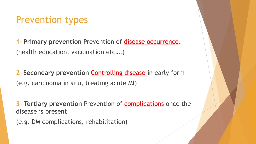 prevention types