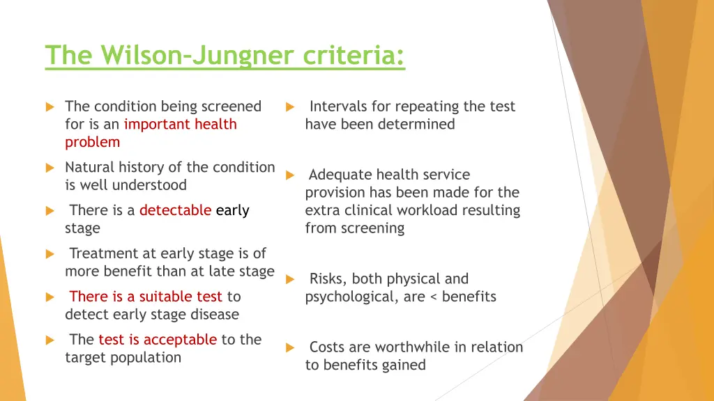 the wilson jungner criteria