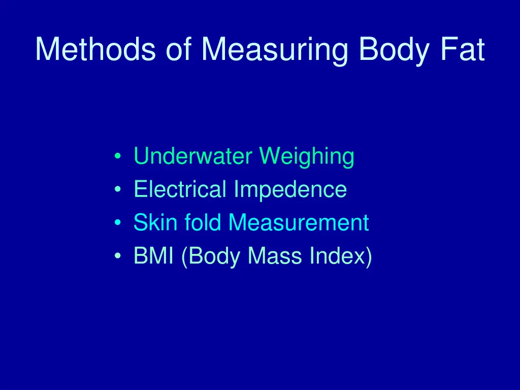 methods of measuring body fat