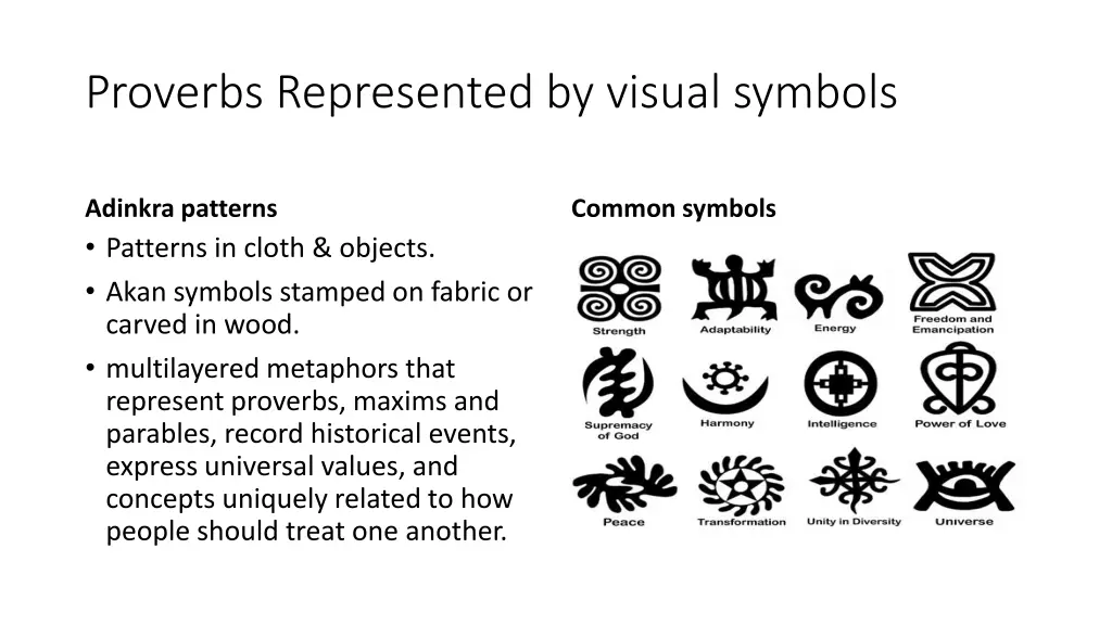 proverbs represented by visual symbols