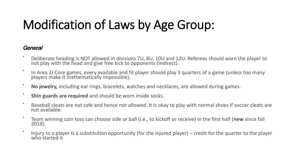 modification of laws by age group modification