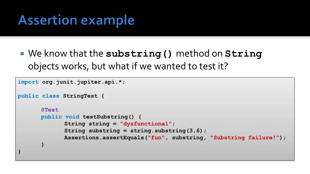 we know that the substring method on string