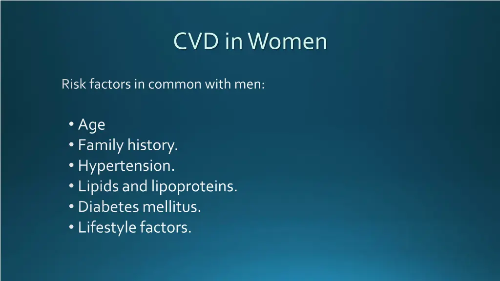 cvd in women 1