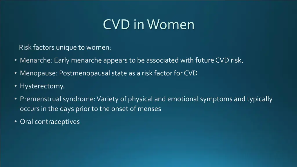 cvd in women 2