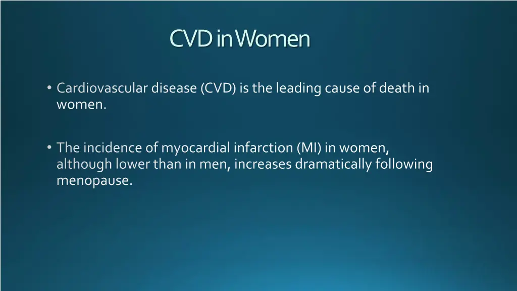 cvd in women