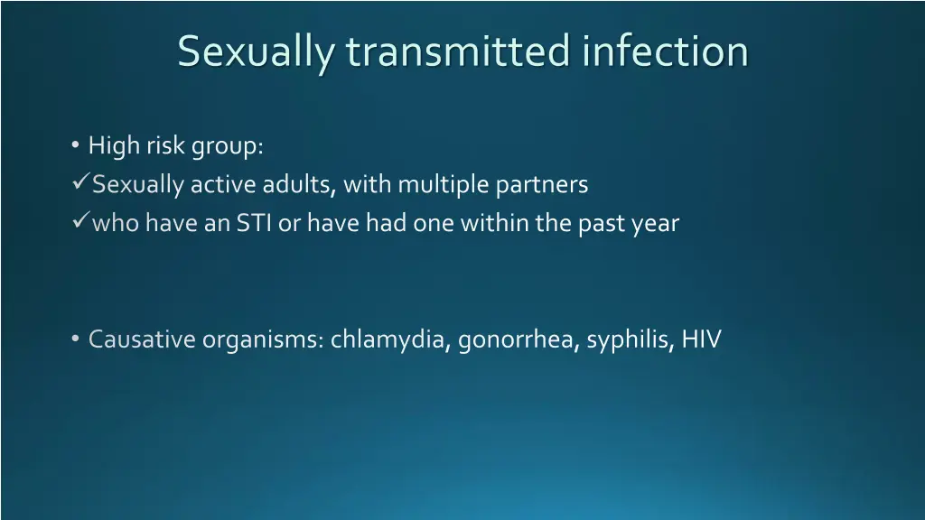 sexually transmitted infection