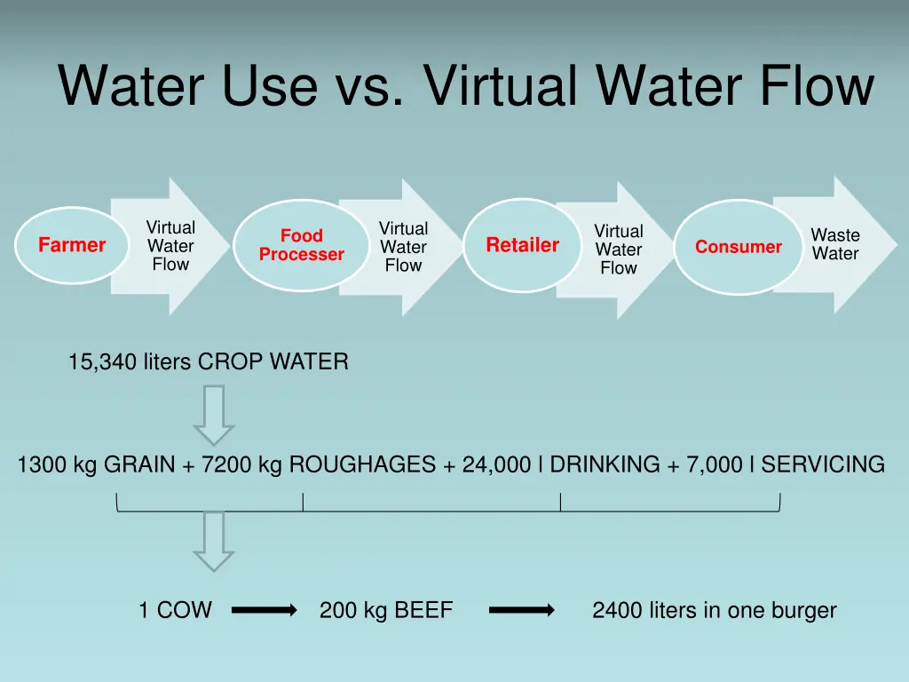 water use vs virtual water flow