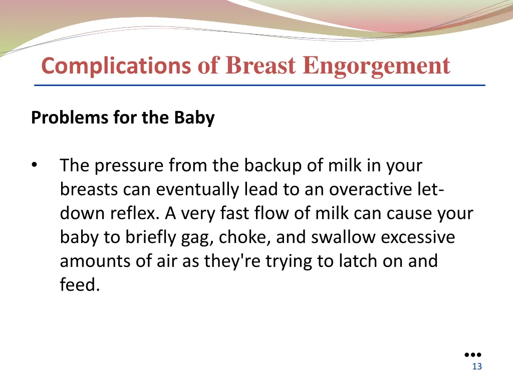 complications of breast engorgement