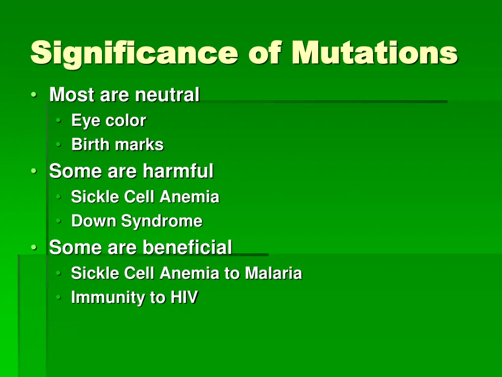 significance of mutations significance