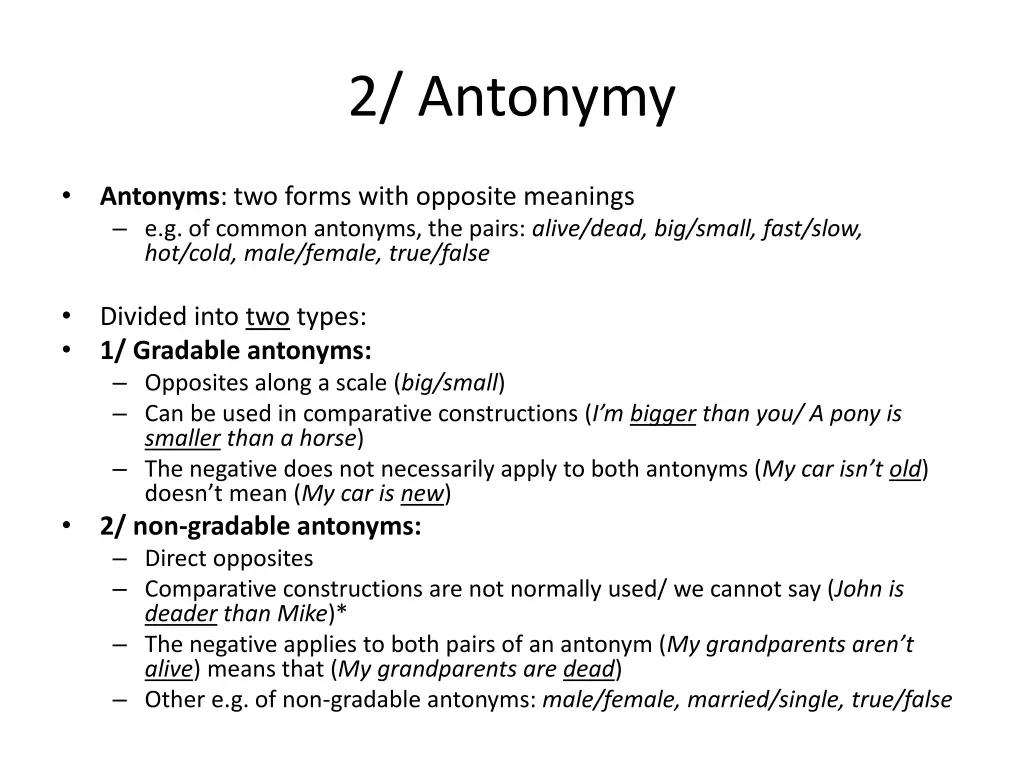 2 antonymy