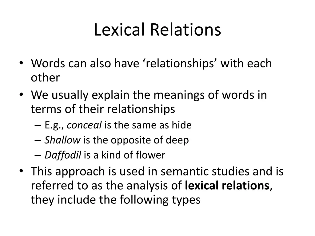 lexical relations