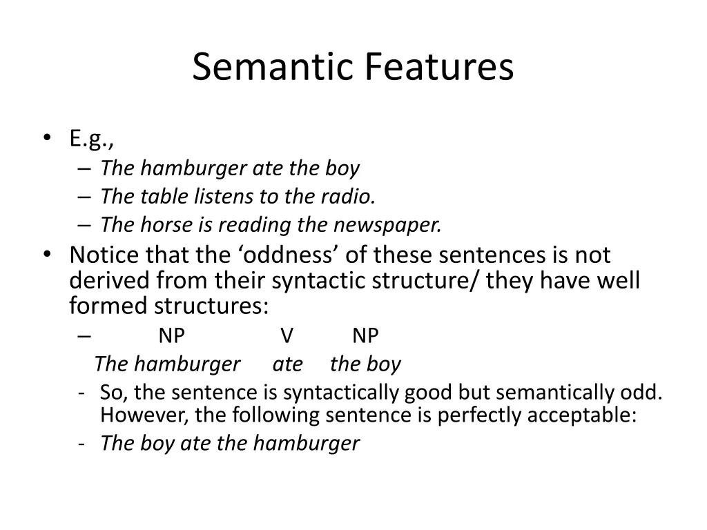 semantic features