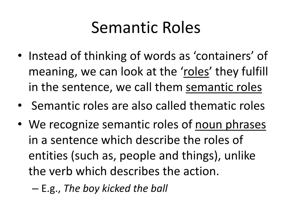 semantic roles