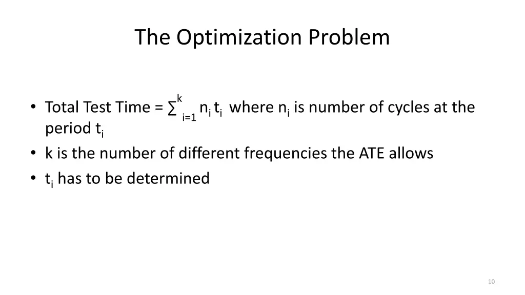 the optimization problem