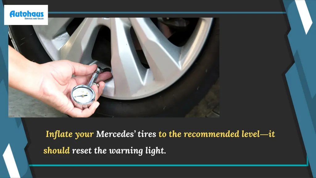 inflate your mercedes tires to the recommended