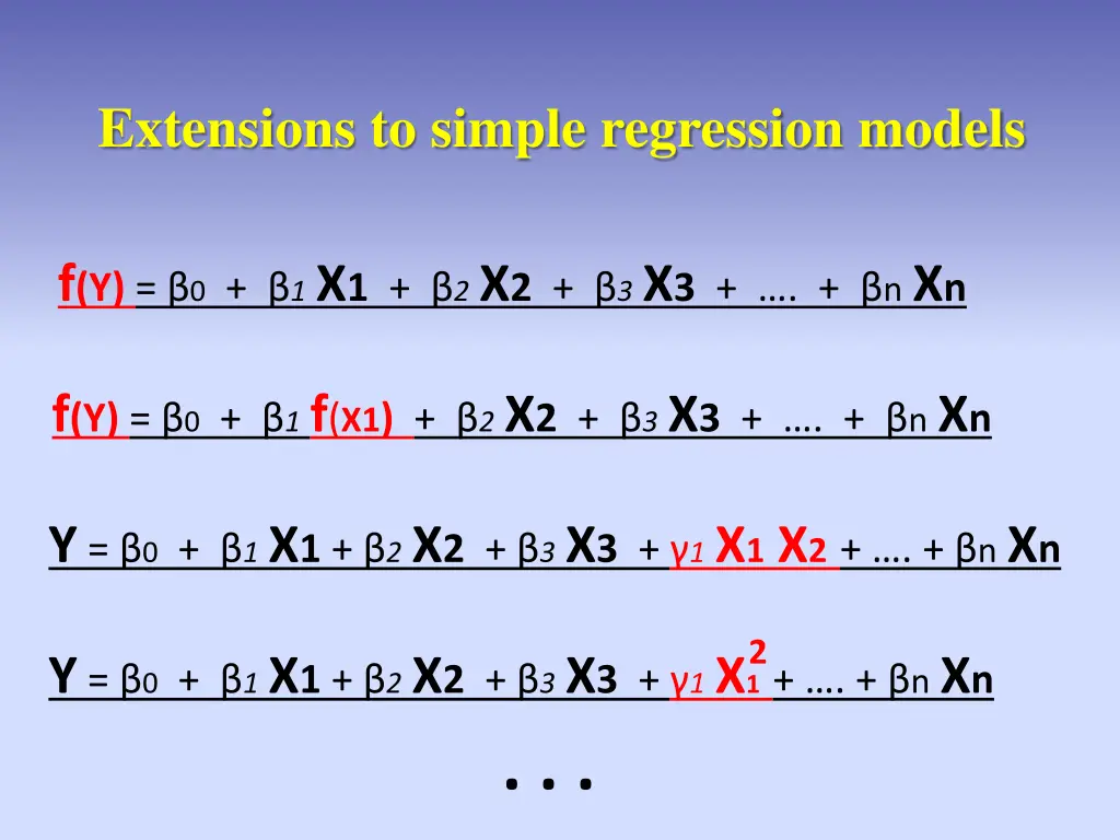 extensions to simple regression models