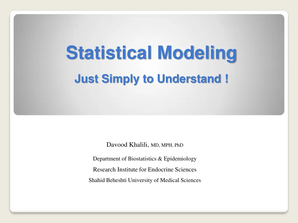 statistical modeling