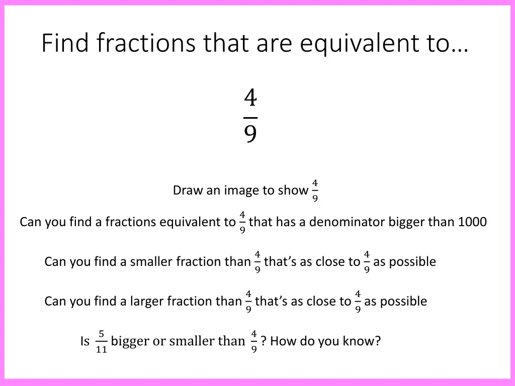 find fractions that are equivalent to