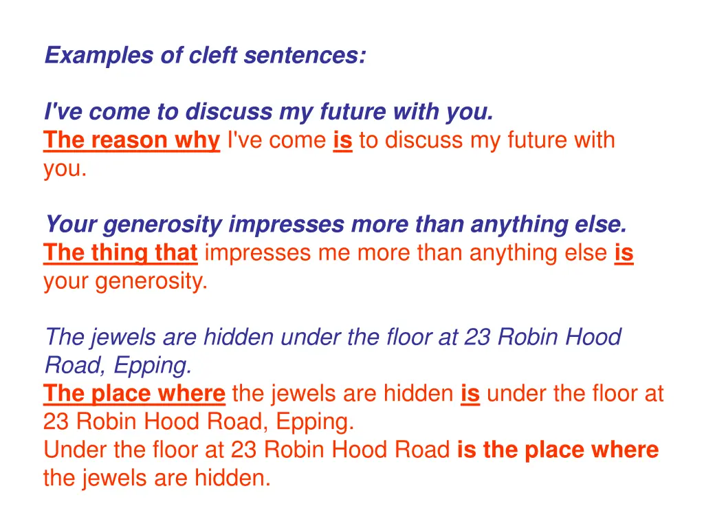 examples of cleft sentences