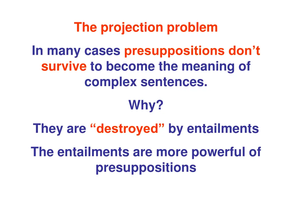 the projection problem