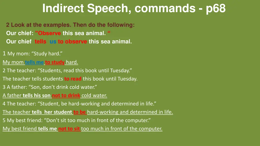 indirect speech commands p68 1