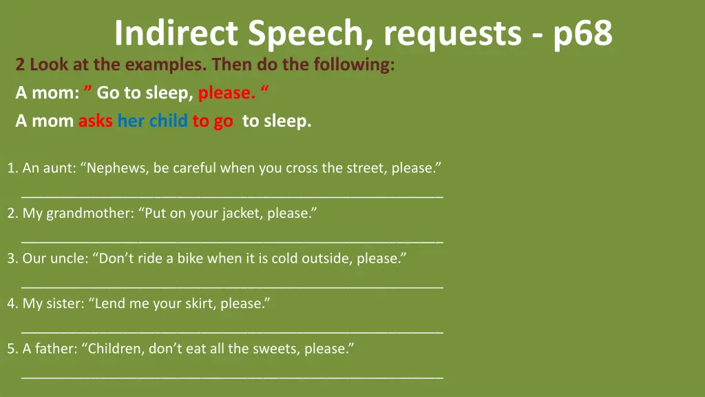 indirect speech requests p68 2 look