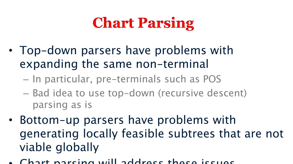 chart parsing