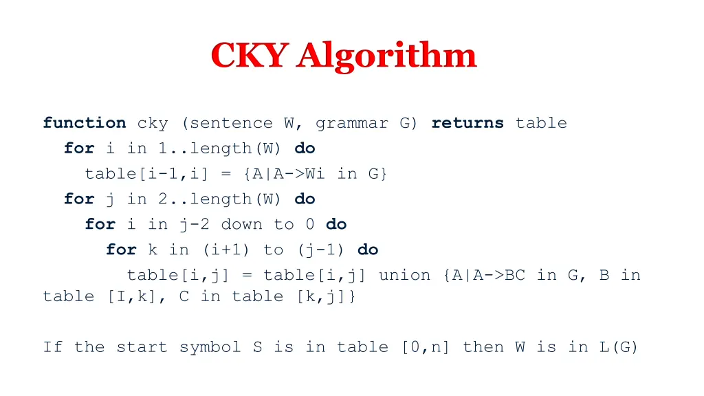 cky algorithm