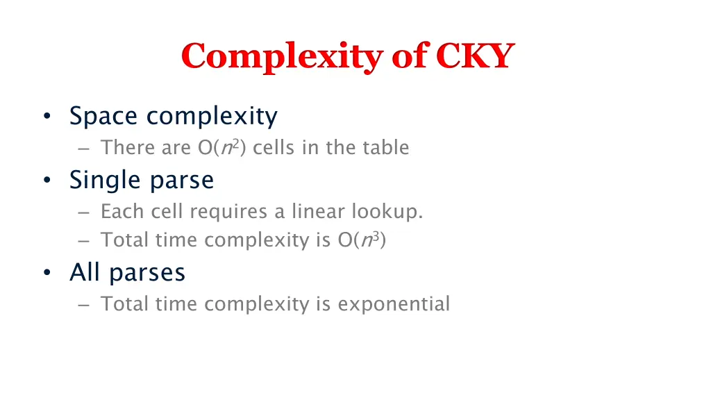 complexity of cky