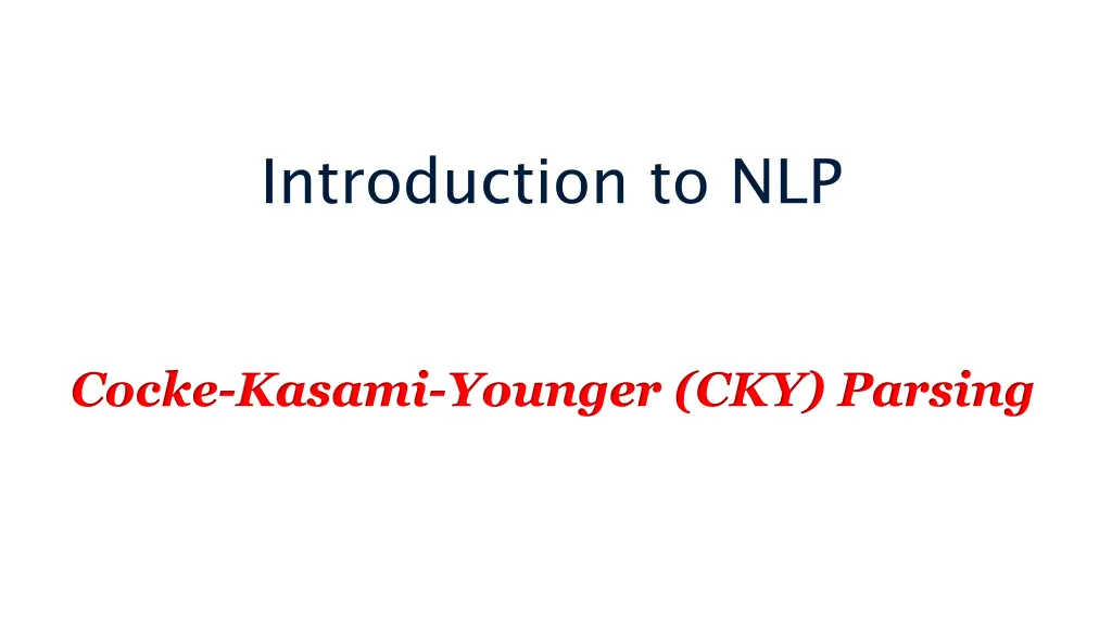 introduction to nlp