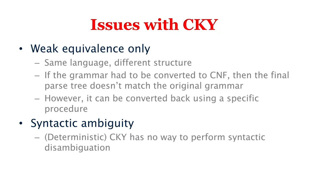 issues with cky