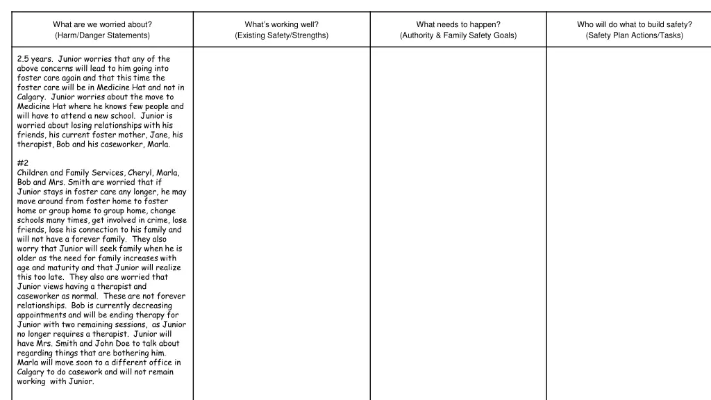 what are we worried about harm danger statements 1