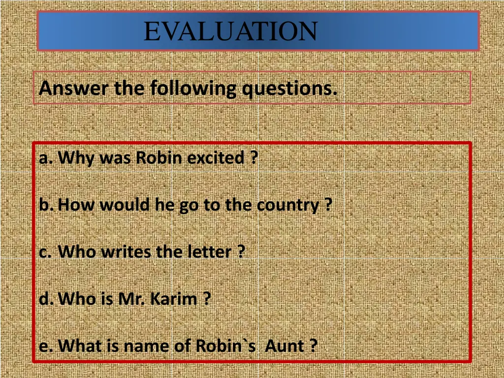 evaluation