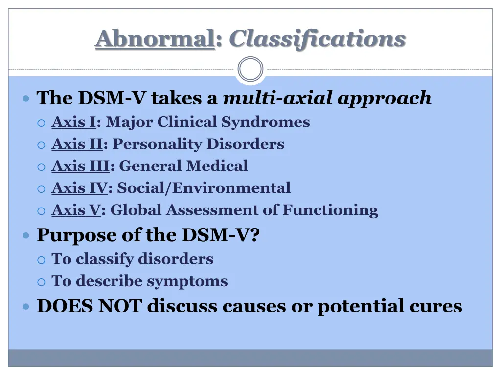 abnormal classifications 1