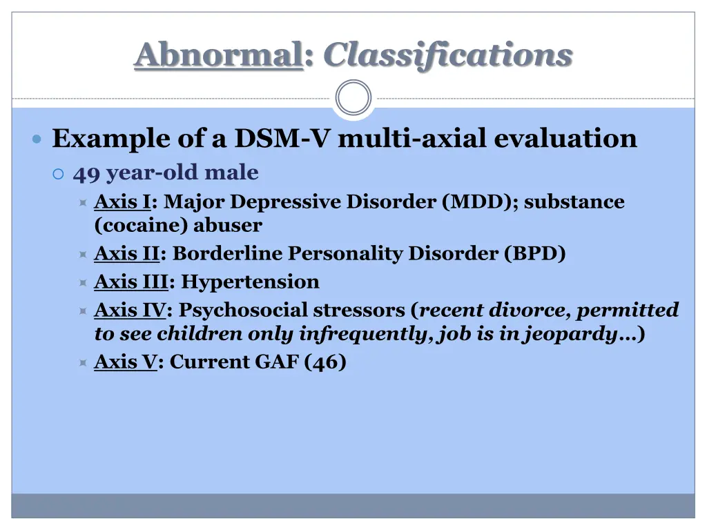 abnormal classifications 2