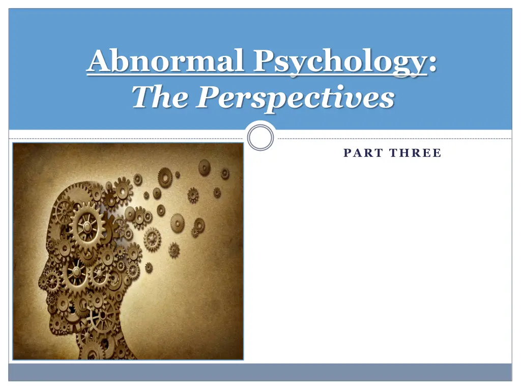 abnormal psychology the perspectives