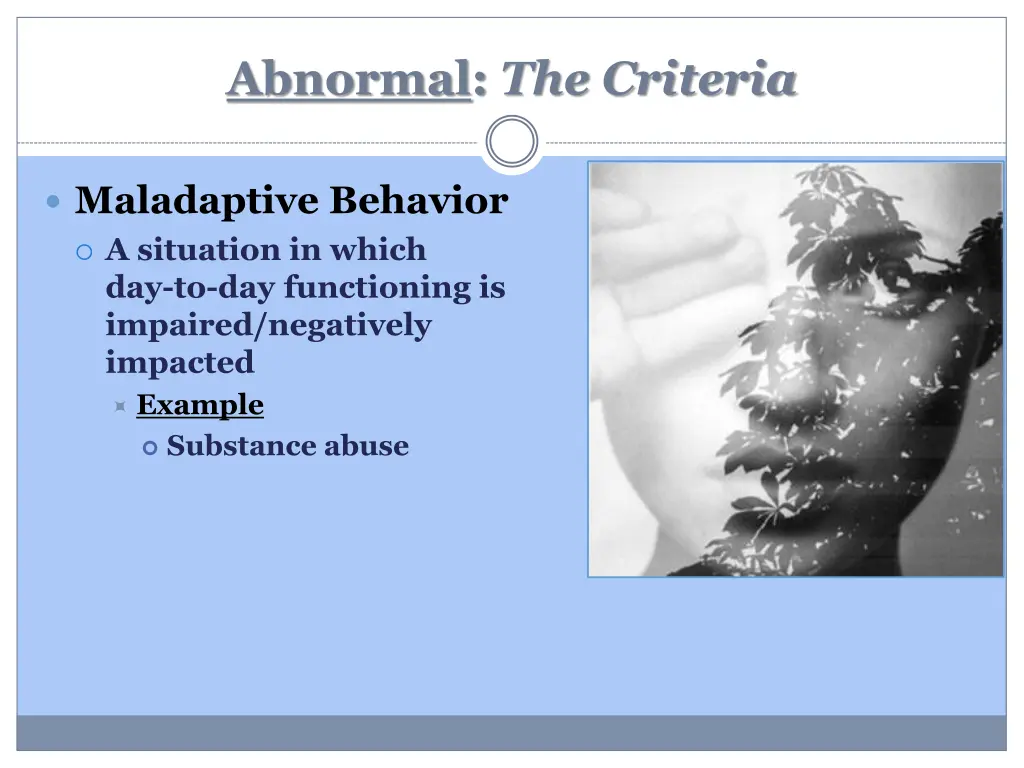 abnormal the criteria 1