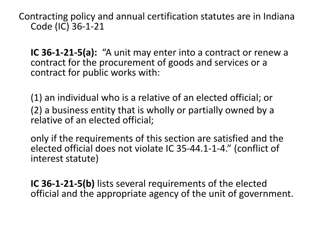 contracting policy and annual certification 1