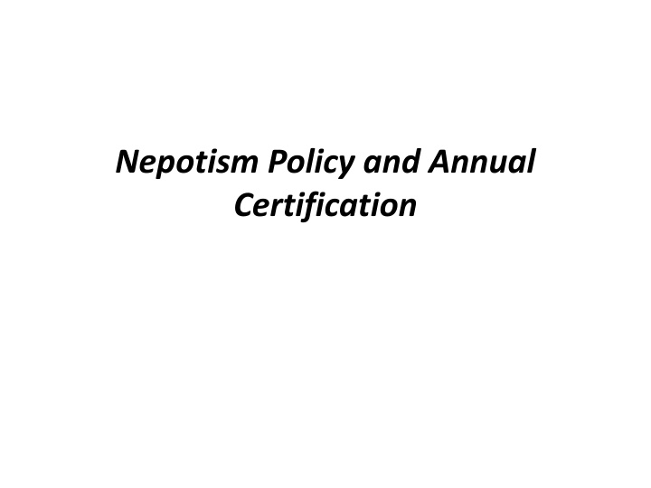 nepotism policy and annual certification