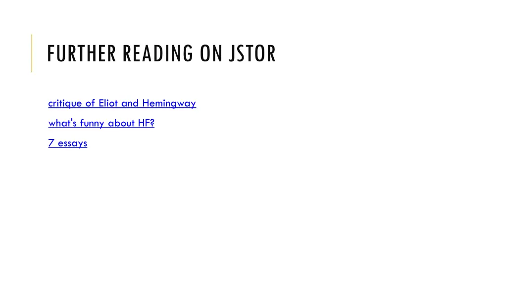 further reading on jstor