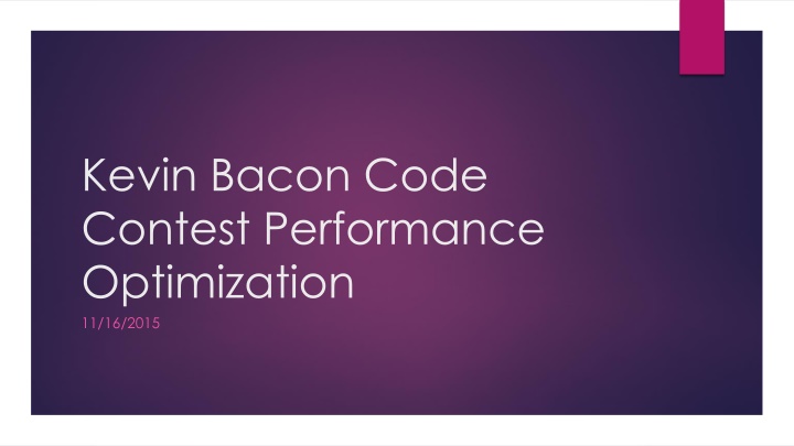 kevin bacon code contest performance optimization