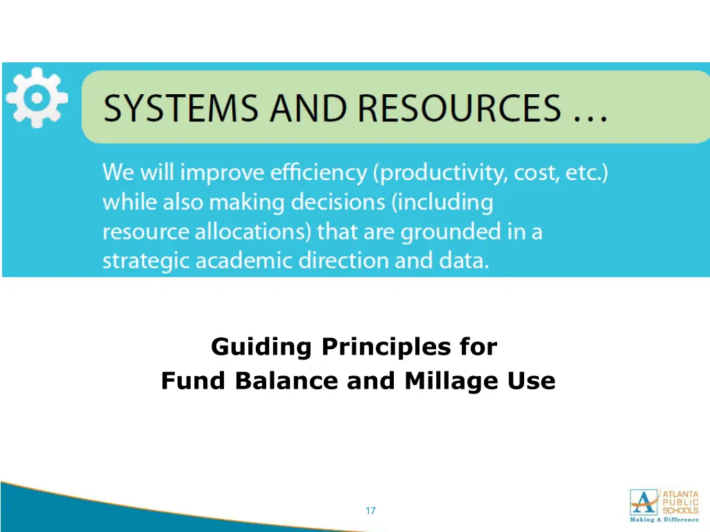 guiding principles for fund balance and millage