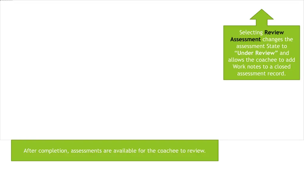 selecting review assessment changes