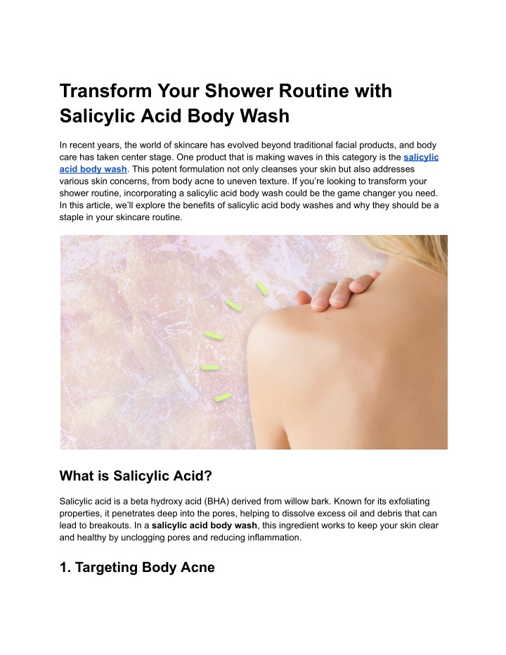 transform your shower routine with salicylic acid